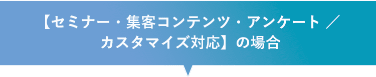 【セミナー・集客コンテンツ・アンケート ／ カスタマイズ対応】の場合