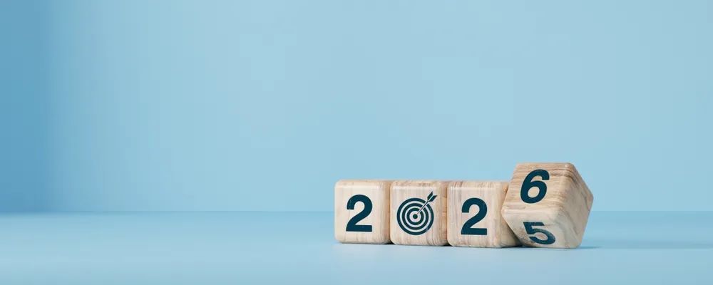 2026の文字が書かれたサイコロ