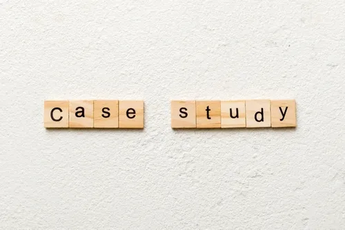 Case studyと記載された木材