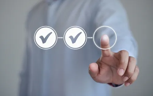 空中にあるチェックポイントを指で押すイメージ