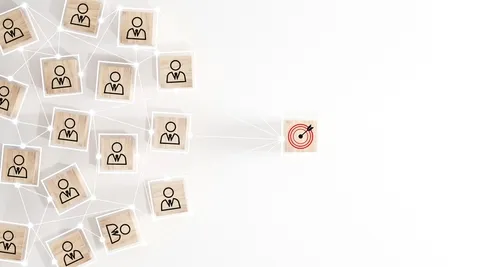 的から伸びる複数の人脈を表す図